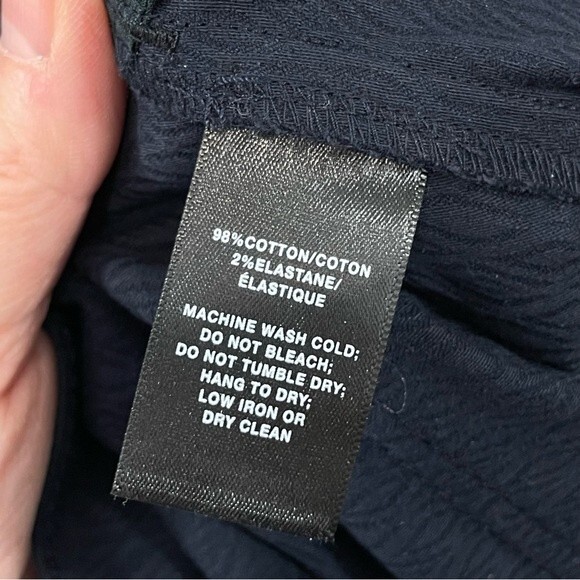 LAFAYETTE 148 New York Navy Blue Thompson Embossed Pattern Pants Trousers Size 2 - Picture 4 of 7